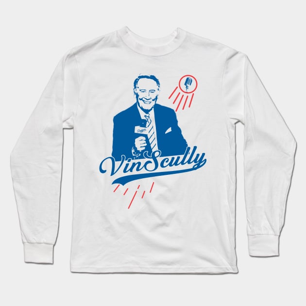 Vin Scully Legend Thank You For The Memories Long Sleeve T-Shirt by LMW Art